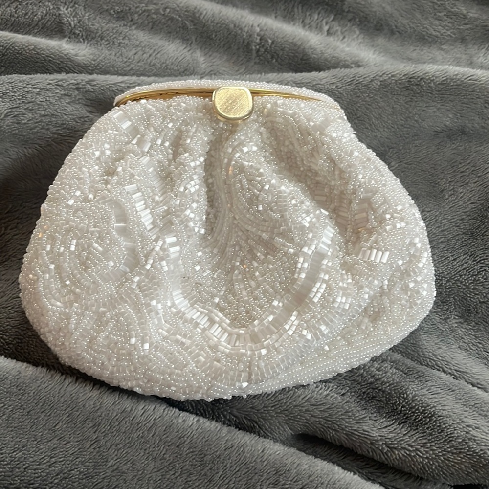 White beaded imperial fashion bag